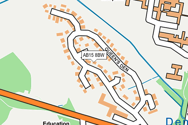 AB15 8BW map - OS OpenMap – Local (Ordnance Survey)