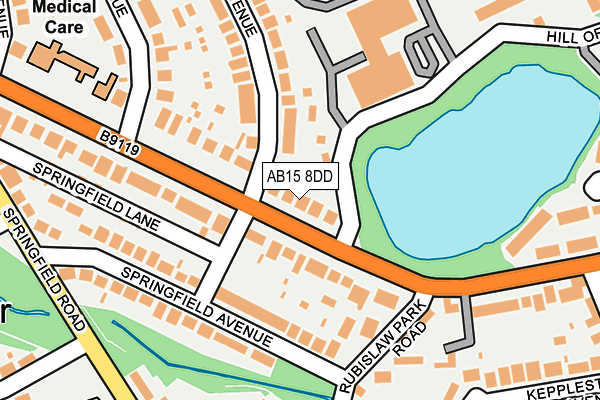 AB15 8DD map - OS OpenMap – Local (Ordnance Survey)