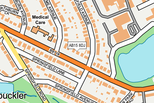 AB15 8DJ map - OS OpenMap – Local (Ordnance Survey)