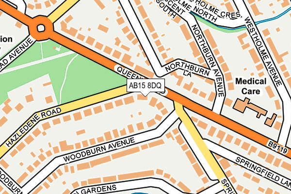 AB15 8DQ map - OS OpenMap – Local (Ordnance Survey)
