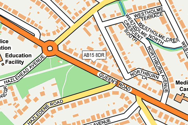 AB15 8DR map - OS OpenMap – Local (Ordnance Survey)