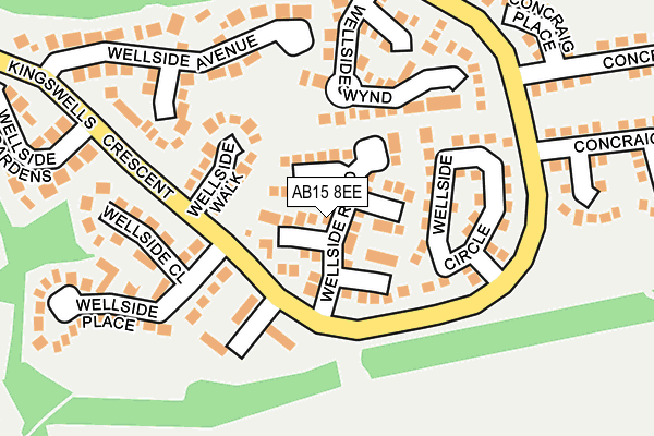 AB15 8EE map - OS OpenMap – Local (Ordnance Survey)