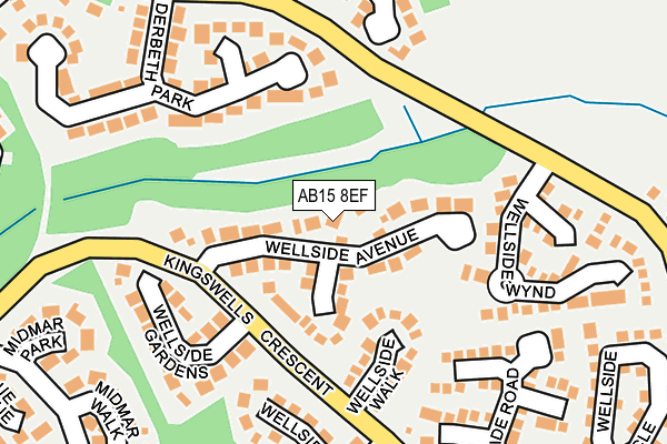 AB15 8EF map - OS OpenMap – Local (Ordnance Survey)