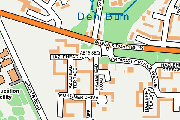 AB15 8EQ map - OS OpenMap – Local (Ordnance Survey)
