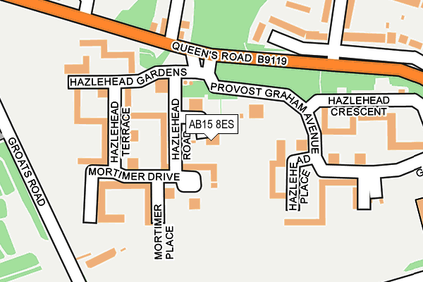 AB15 8ES map - OS OpenMap – Local (Ordnance Survey)