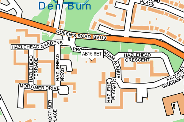 AB15 8ET map - OS OpenMap – Local (Ordnance Survey)