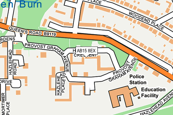 AB15 8EX map - OS OpenMap – Local (Ordnance Survey)