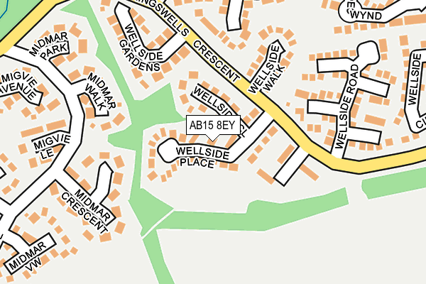 AB15 8EY map - OS OpenMap – Local (Ordnance Survey)