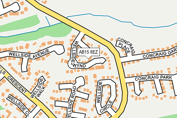 AB15 8EZ map - OS OpenMap – Local (Ordnance Survey)