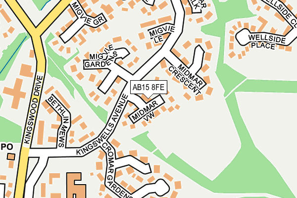 AB15 8FE map - OS OpenMap – Local (Ordnance Survey)