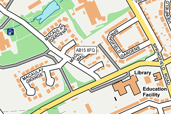 AB15 8FQ map - OS OpenMap – Local (Ordnance Survey)