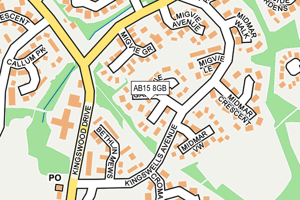 AB15 8GB map - OS OpenMap – Local (Ordnance Survey)