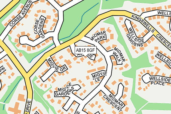 AB15 8GF map - OS OpenMap – Local (Ordnance Survey)