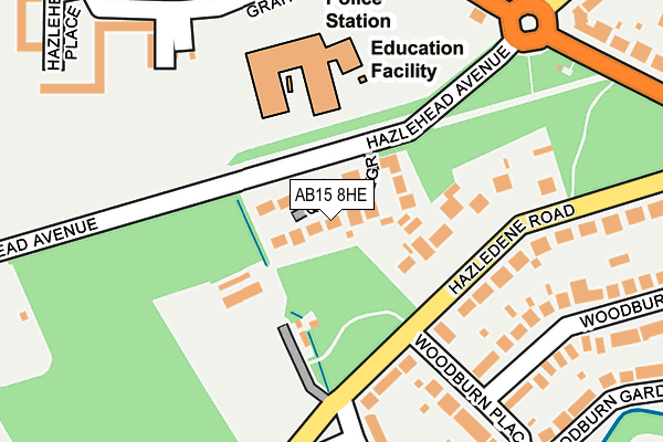 AB15 8HE map - OS OpenMap – Local (Ordnance Survey)