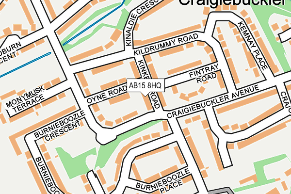 AB15 8HQ map - OS OpenMap – Local (Ordnance Survey)