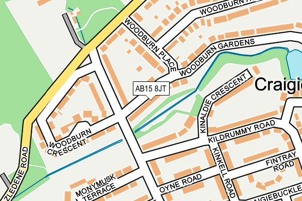 AB15 8JT map - OS OpenMap – Local (Ordnance Survey)
