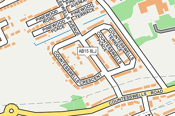 AB15 8LJ map - OS OpenMap – Local (Ordnance Survey)