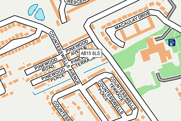 AB15 8LS map - OS OpenMap – Local (Ordnance Survey)