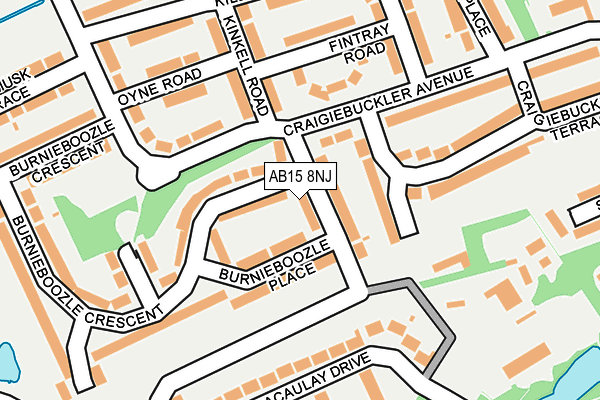 AB15 8NJ map - OS OpenMap – Local (Ordnance Survey)