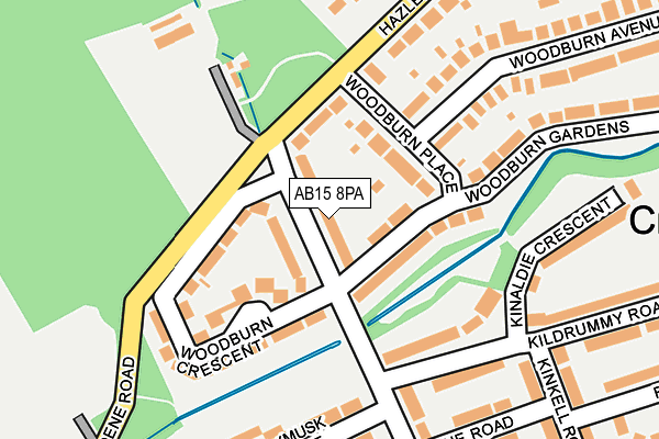 AB15 8PA map - OS OpenMap – Local (Ordnance Survey)