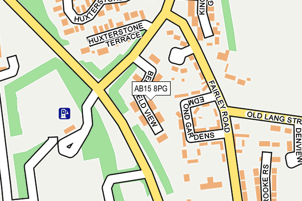 AB15 8PG map - OS OpenMap – Local (Ordnance Survey)