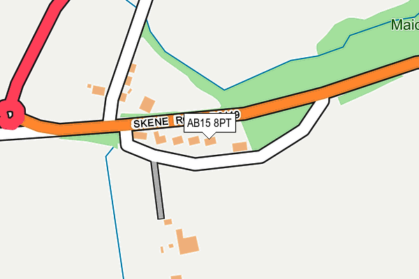 AB15 8PT map - OS OpenMap – Local (Ordnance Survey)