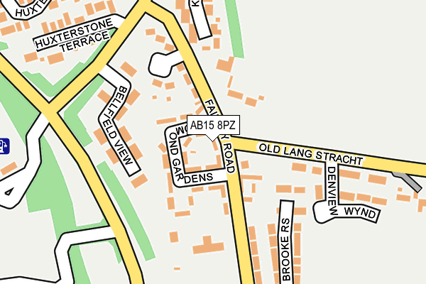 AB15 8PZ map - OS OpenMap – Local (Ordnance Survey)