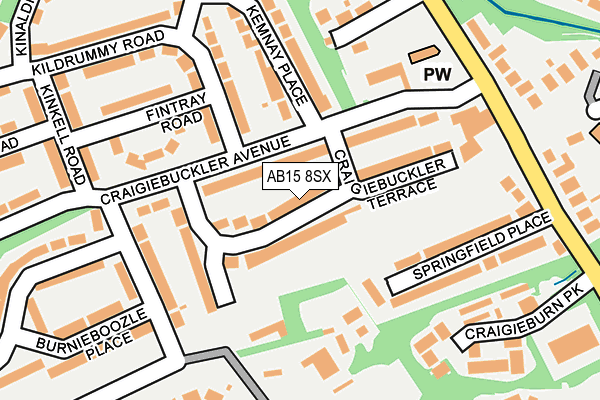 AB15 8SX map - OS OpenMap – Local (Ordnance Survey)