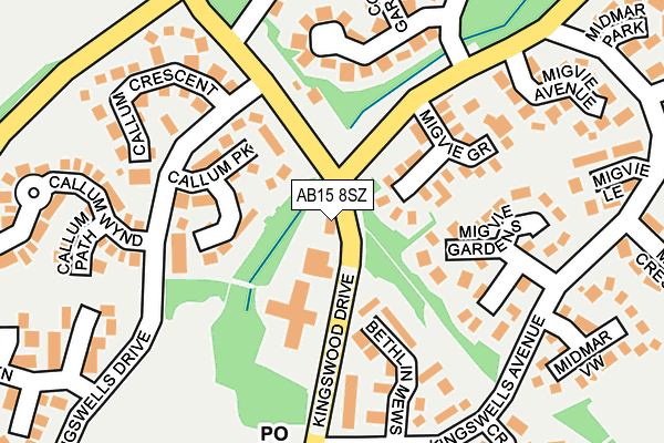 AB15 8SZ map - OS OpenMap – Local (Ordnance Survey)