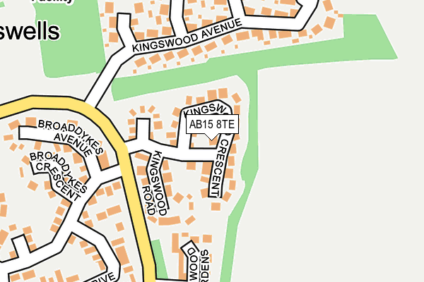 AB15 8TE map - OS OpenMap – Local (Ordnance Survey)