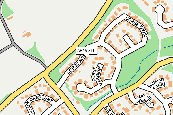 AB15 8TL map - OS OpenMap – Local (Ordnance Survey)