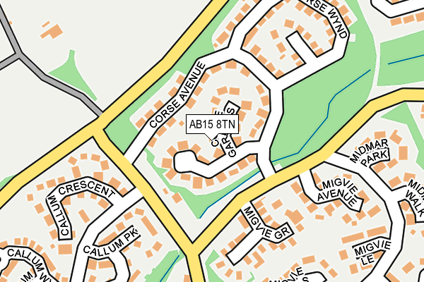 AB15 8TN map - OS OpenMap – Local (Ordnance Survey)