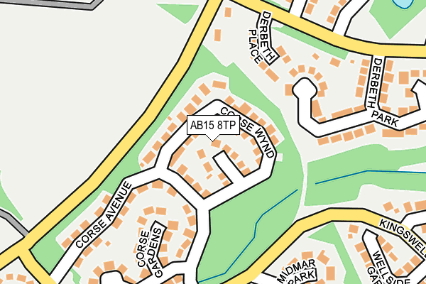 AB15 8TP map - OS OpenMap – Local (Ordnance Survey)