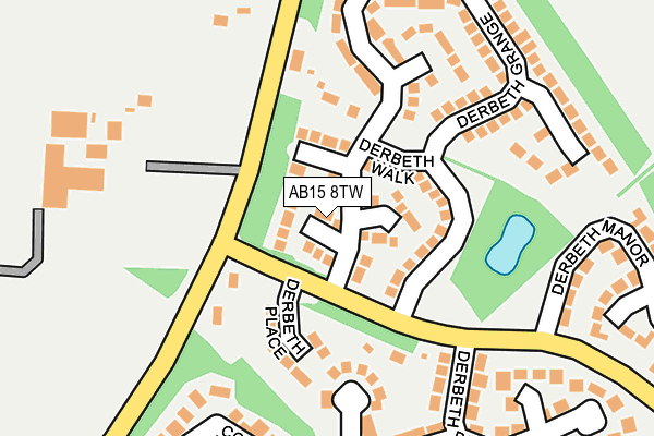 AB15 8TW map - OS OpenMap – Local (Ordnance Survey)