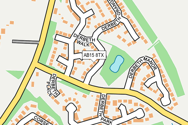 AB15 8TX map - OS OpenMap – Local (Ordnance Survey)