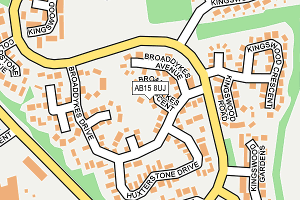 AB15 8UJ map - OS OpenMap – Local (Ordnance Survey)