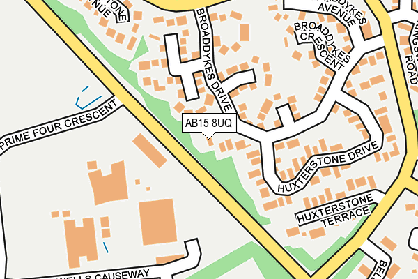 AB15 8UQ map - OS OpenMap – Local (Ordnance Survey)