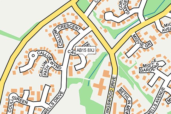AB15 8XJ map - OS OpenMap – Local (Ordnance Survey)