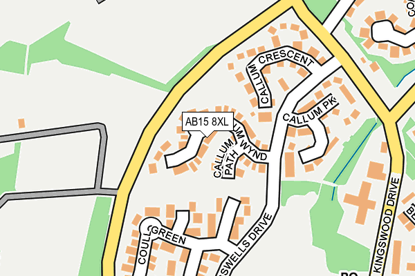 AB15 8XL map - OS OpenMap – Local (Ordnance Survey)