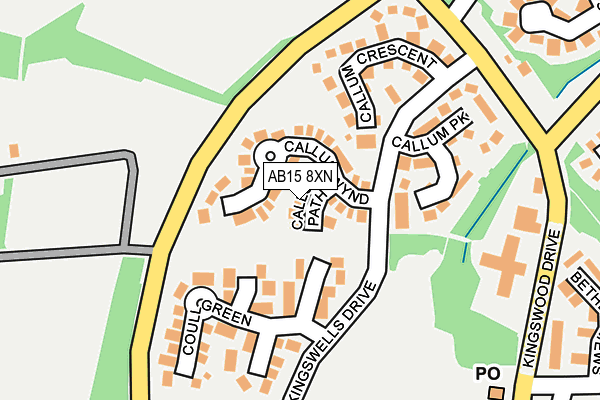 AB15 8XN map - OS OpenMap – Local (Ordnance Survey)