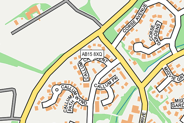 AB15 8XQ map - OS OpenMap – Local (Ordnance Survey)