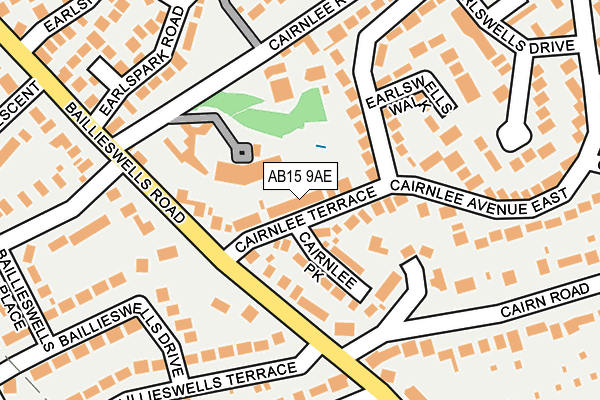 AB15 9AE map - OS OpenMap – Local (Ordnance Survey)