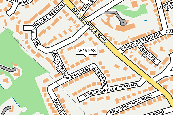 AB15 9AS map - OS OpenMap – Local (Ordnance Survey)