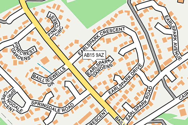 AB15 9AZ map - OS OpenMap – Local (Ordnance Survey)