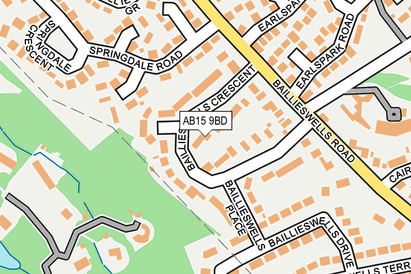 AB15 9BD map - OS OpenMap – Local (Ordnance Survey)