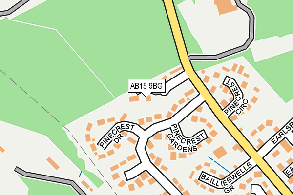 AB15 9BG map - OS OpenMap – Local (Ordnance Survey)