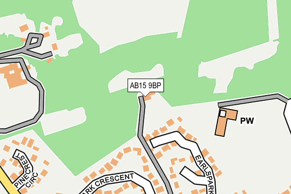 AB15 9BP map - OS OpenMap – Local (Ordnance Survey)