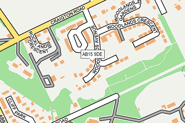 AB15 9DE map - OS OpenMap – Local (Ordnance Survey)
