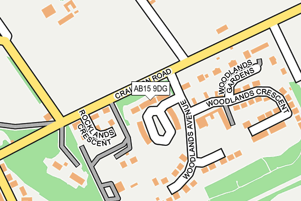 AB15 9DG map - OS OpenMap – Local (Ordnance Survey)