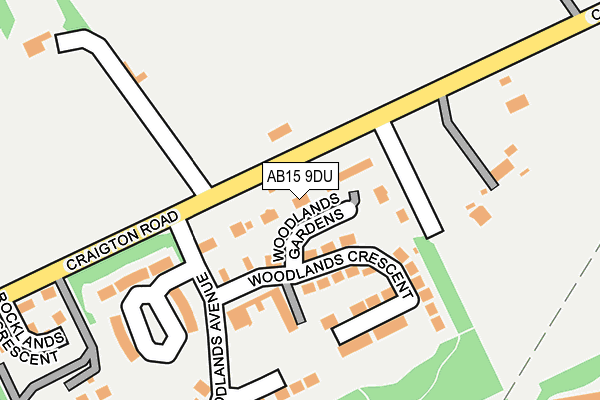AB15 9DU map - OS OpenMap – Local (Ordnance Survey)